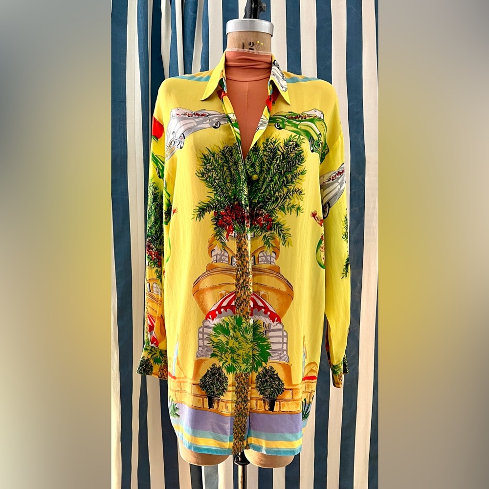 “Cheap and Chic by Blondie and Me” silk long shirt